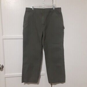Carhartt Jeans Khaki Green Canvas Carpenters Pants Mens 40X34